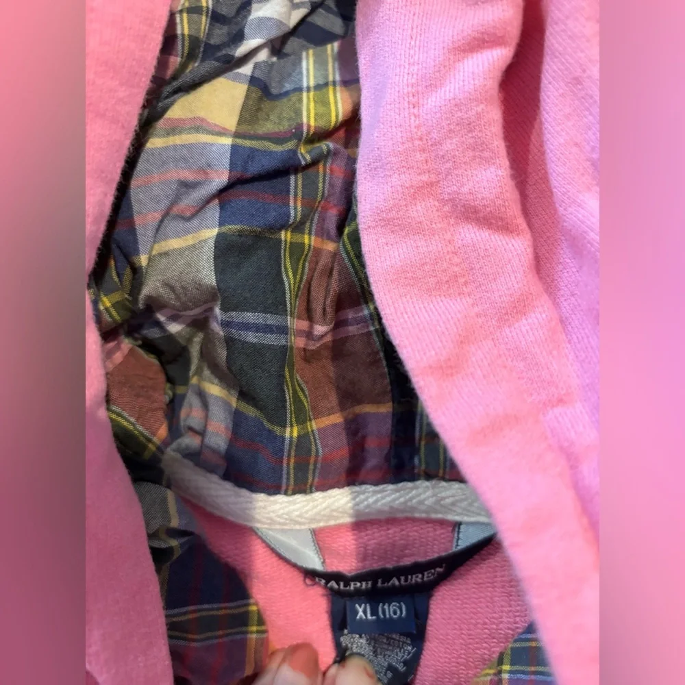 Ralph Lauren Pink Graphic Kids Zip-Up Hooded Sweatshirt